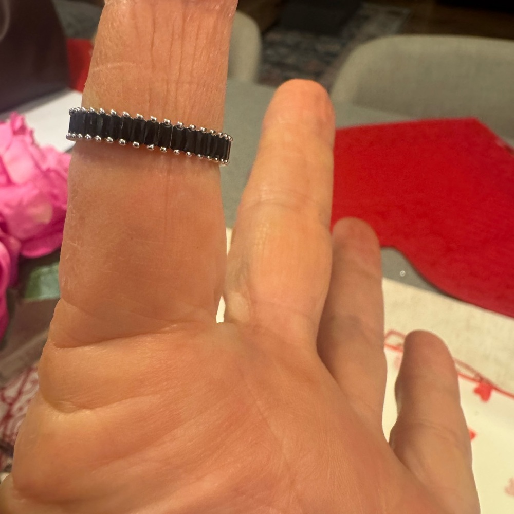 Elegant Black Beaded Ring